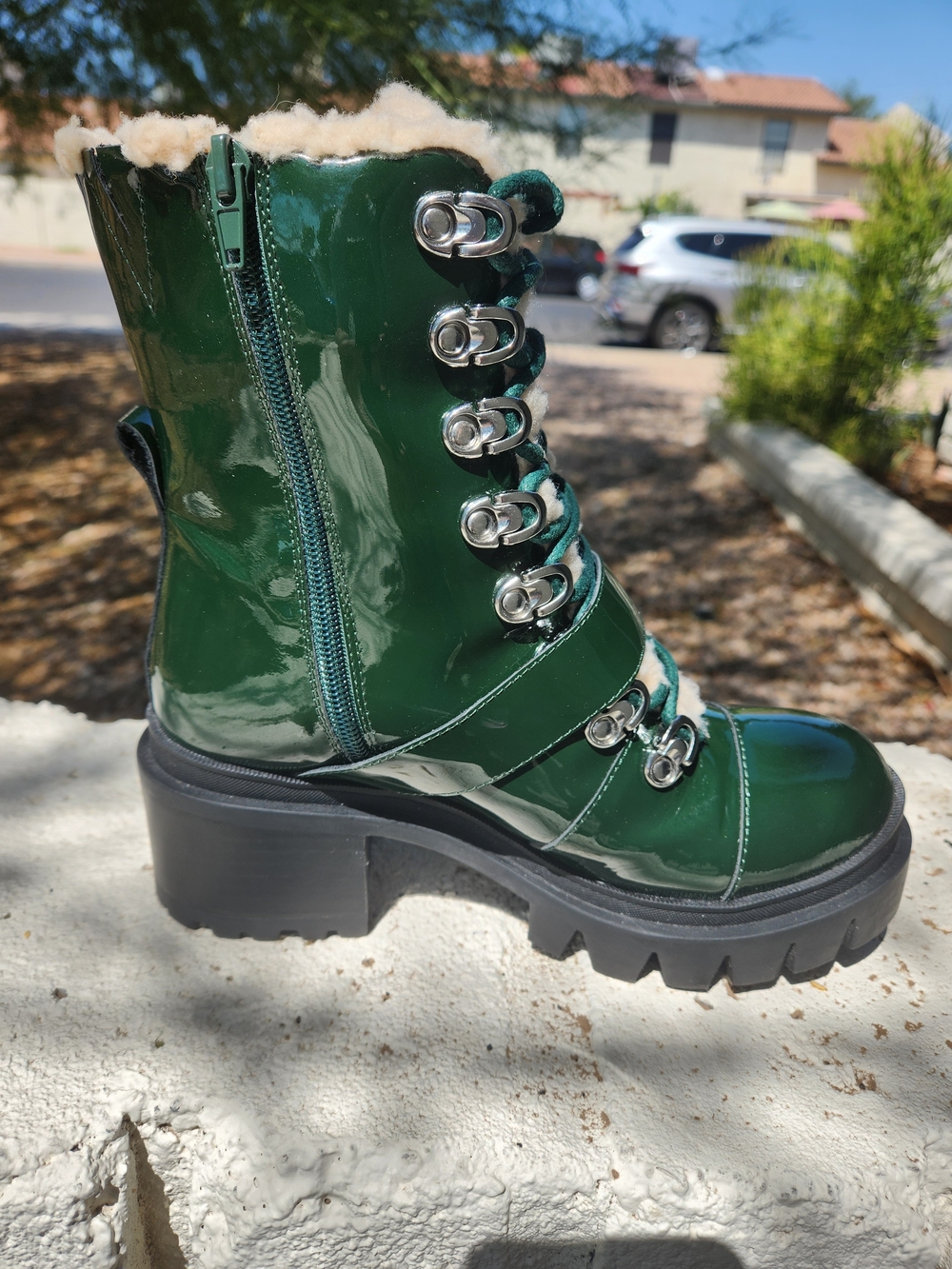 Jeffery Campbell "Checked" Platform Combat Boots Size 8 - Picture 3 of 7
